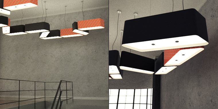 Vector Pendant Lights in black, grey and  architectures